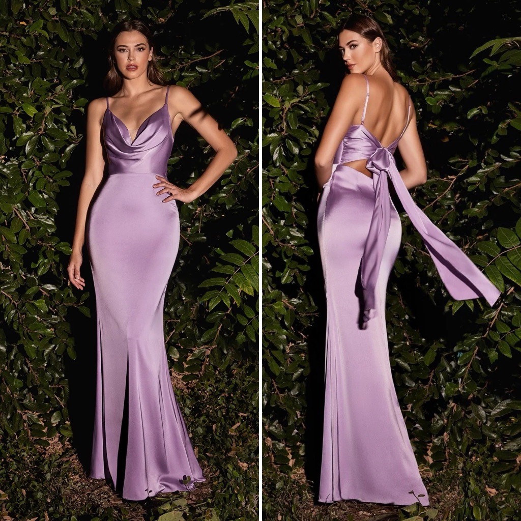 Cinderella Divine Cowl Neck Satin Gown